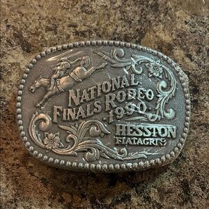 Vintage Hesston National Finals Rodeo 1990 Belt Buckle